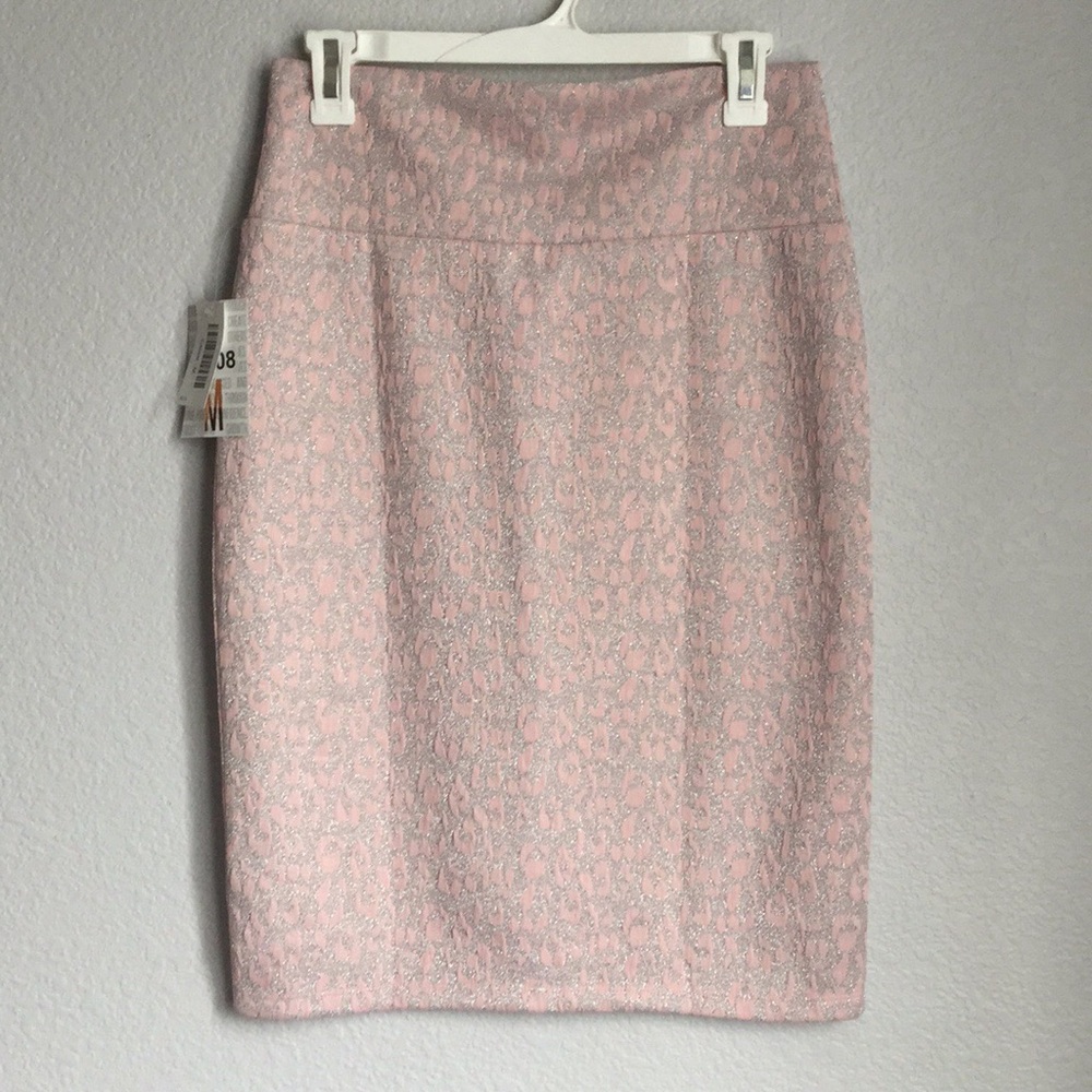 Blush pink and glittery silver pencil skirt!!